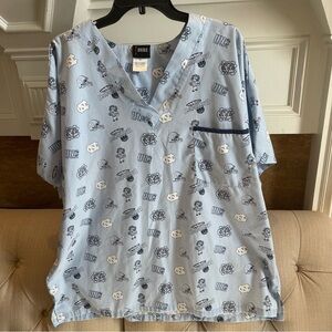 AI:  Scrub Dudz UNC TAR HEELS SCRUB TOP Men’s XL Blue